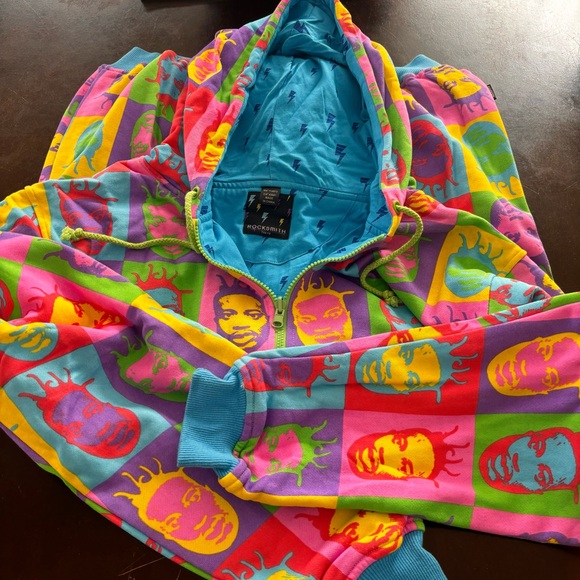 Rocksmith Tokyo x ODB Warhol Allover Reversible Zip Hoodie XL RARE Vintage NEW! - Picture 3 of 16